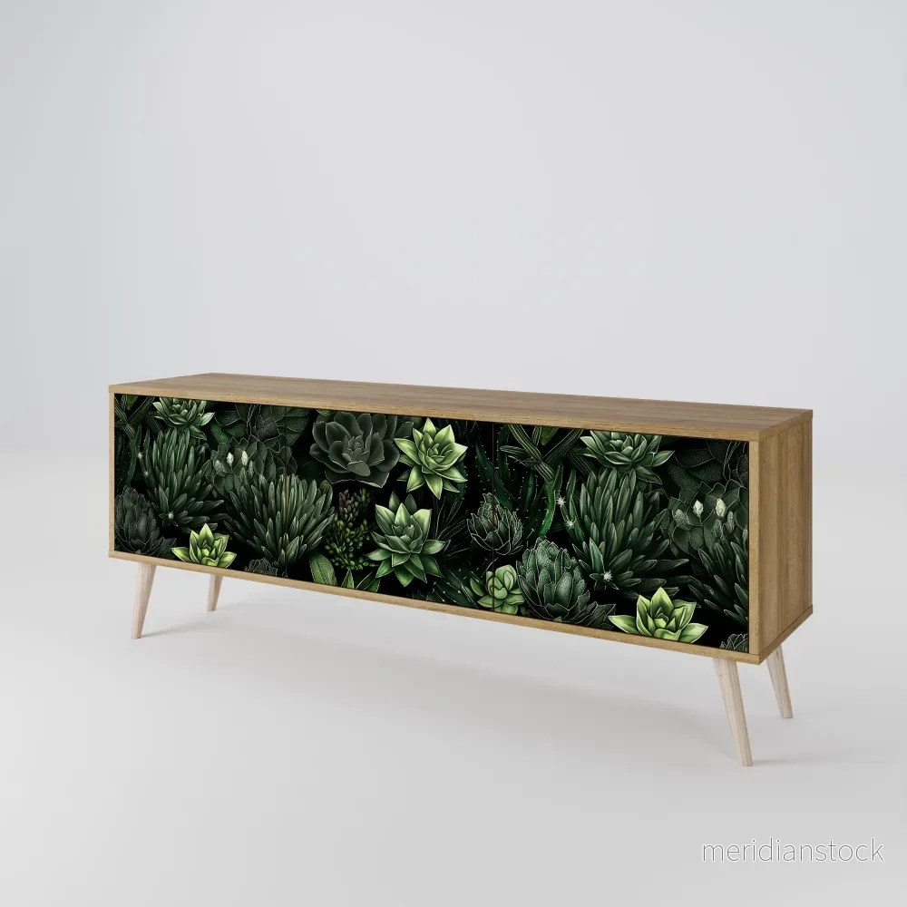SUCCULENT JUNGLE TV-bänk med 3 dörrar