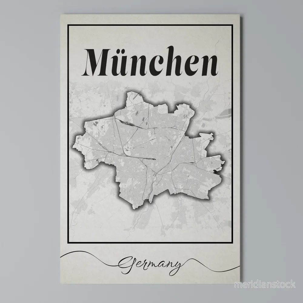 MONOCHROME MÜNCHEN Vertical Canvas Print - Bild 3