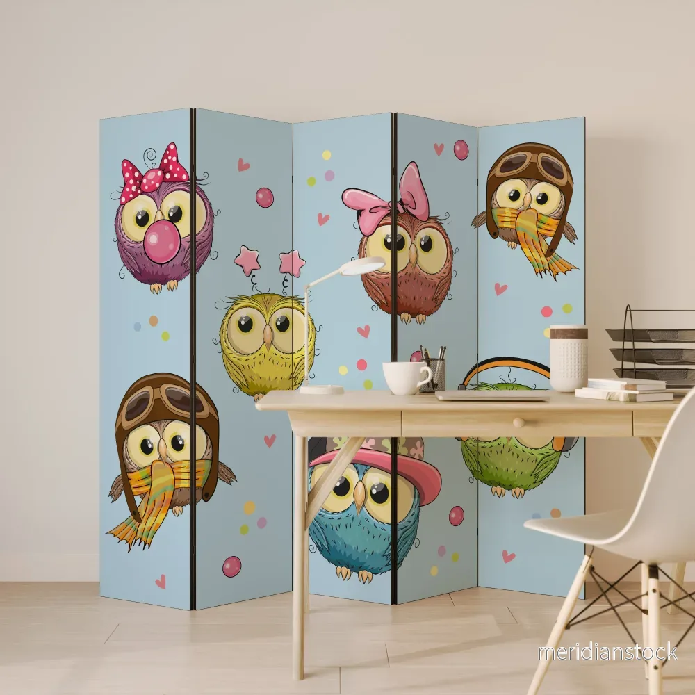 OWLY SQUAD Dekorativ rumsavdelare – 5 paneler - Bild 3