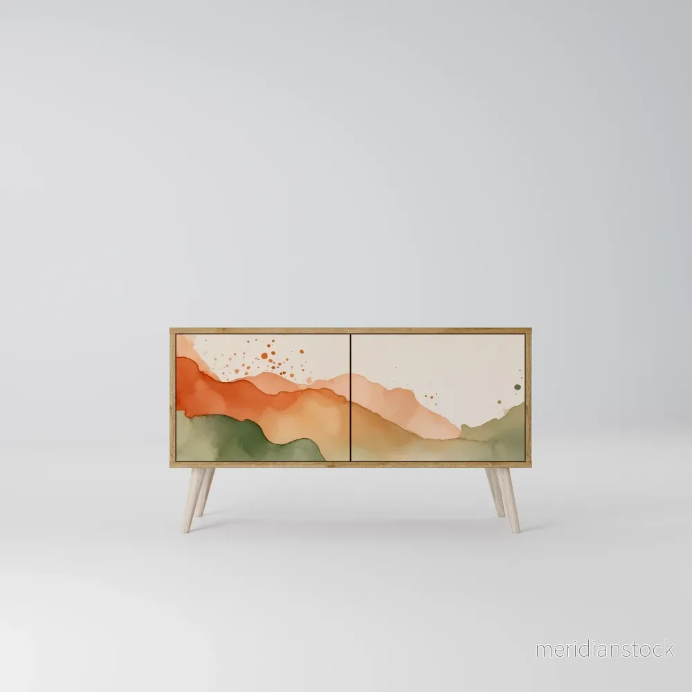 WATERCOLOUR PEAKS Kompakt TV-bänk med 2 dörrar - Bild 2