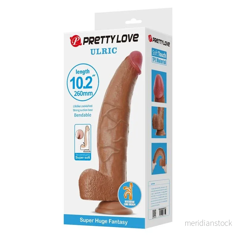 PRETTY LOVE - ULRIC REALISTIC FLEXIBLE DILDO 26 CM Ø 5.5 CM TPE BROWN - Bild 3