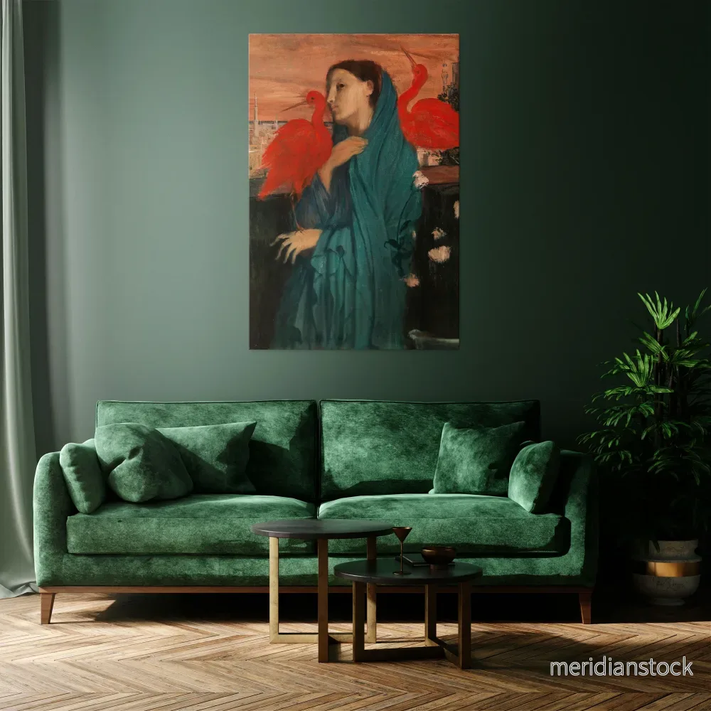 YOUNG WOMAN WITH IBIS Vertical Canvas Print
