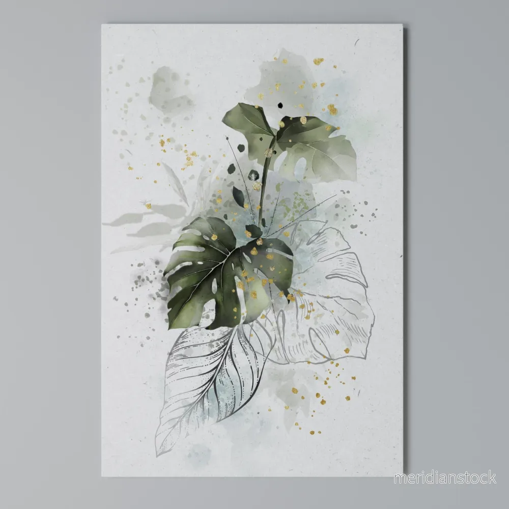 VIVID LEAF SYMPHONY Vertical Canvas Print - Bild 3