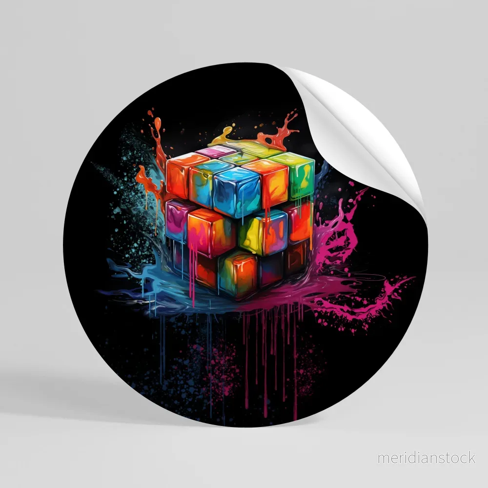 CUBE FUSION Rund väggdekal CUBE FUSION Rund väggdekal
