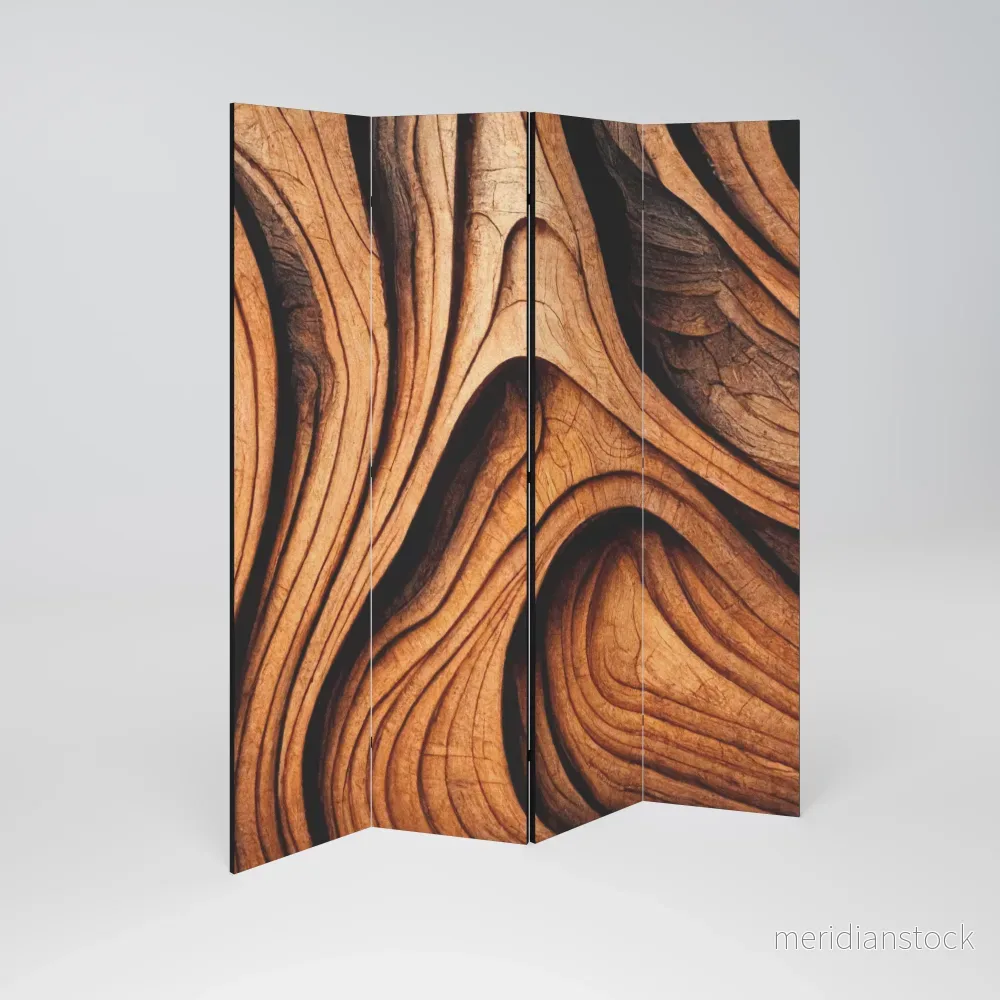 WOODEN WAVES UNFOLDED Rumsavdelare 4 paneler - Bild 2