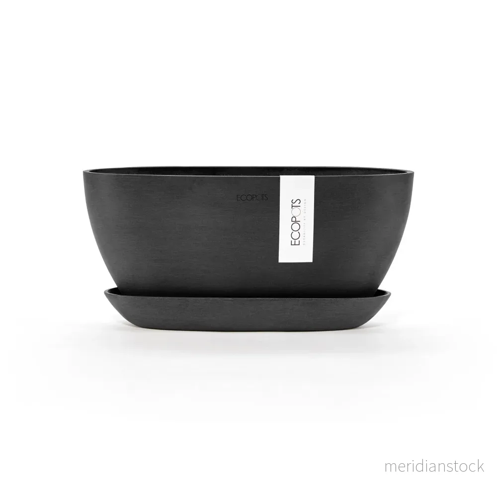 Kruka Sofia 30cm mörkgrå & krukfat - Bild 2