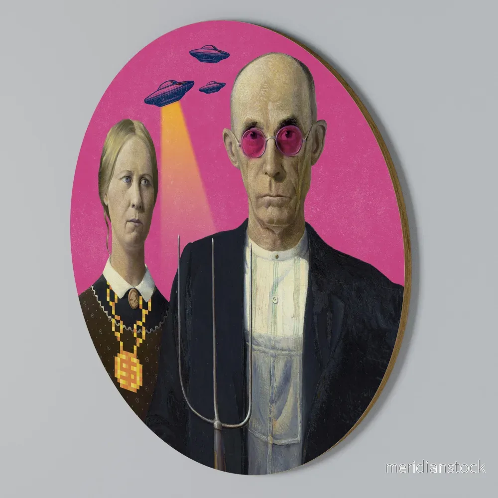 AMERICAN GOTHIC ALIEN Rund väggdekor AMERICAN GOTHIC ALIEN Rund väggdekor