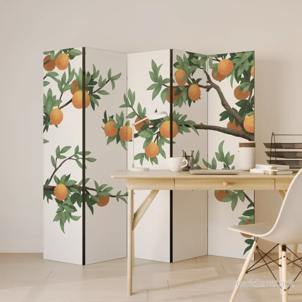 GORGEOUS ORANGE Dekorativ rumsavdelare – 5 paneler - Bild 3