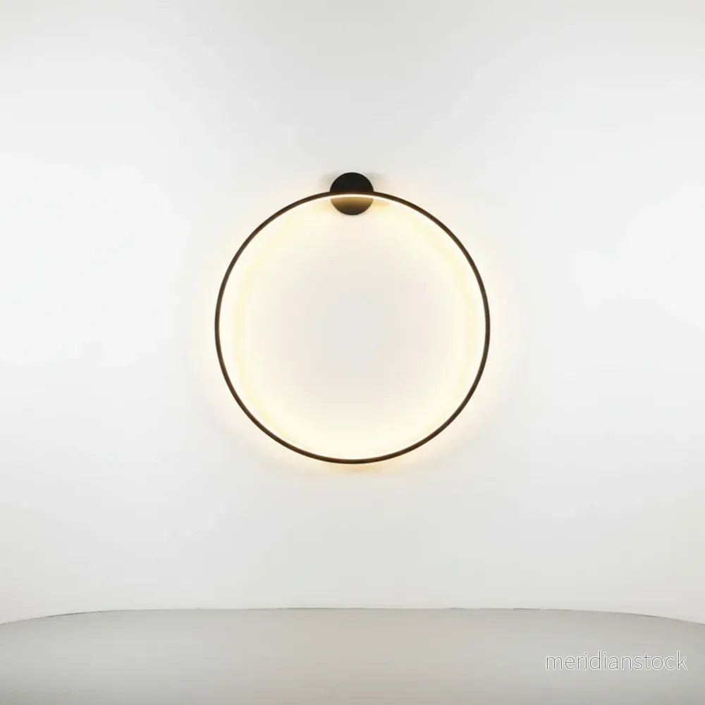Minimalistisk rund vägglampa - Glowring - Bild 2