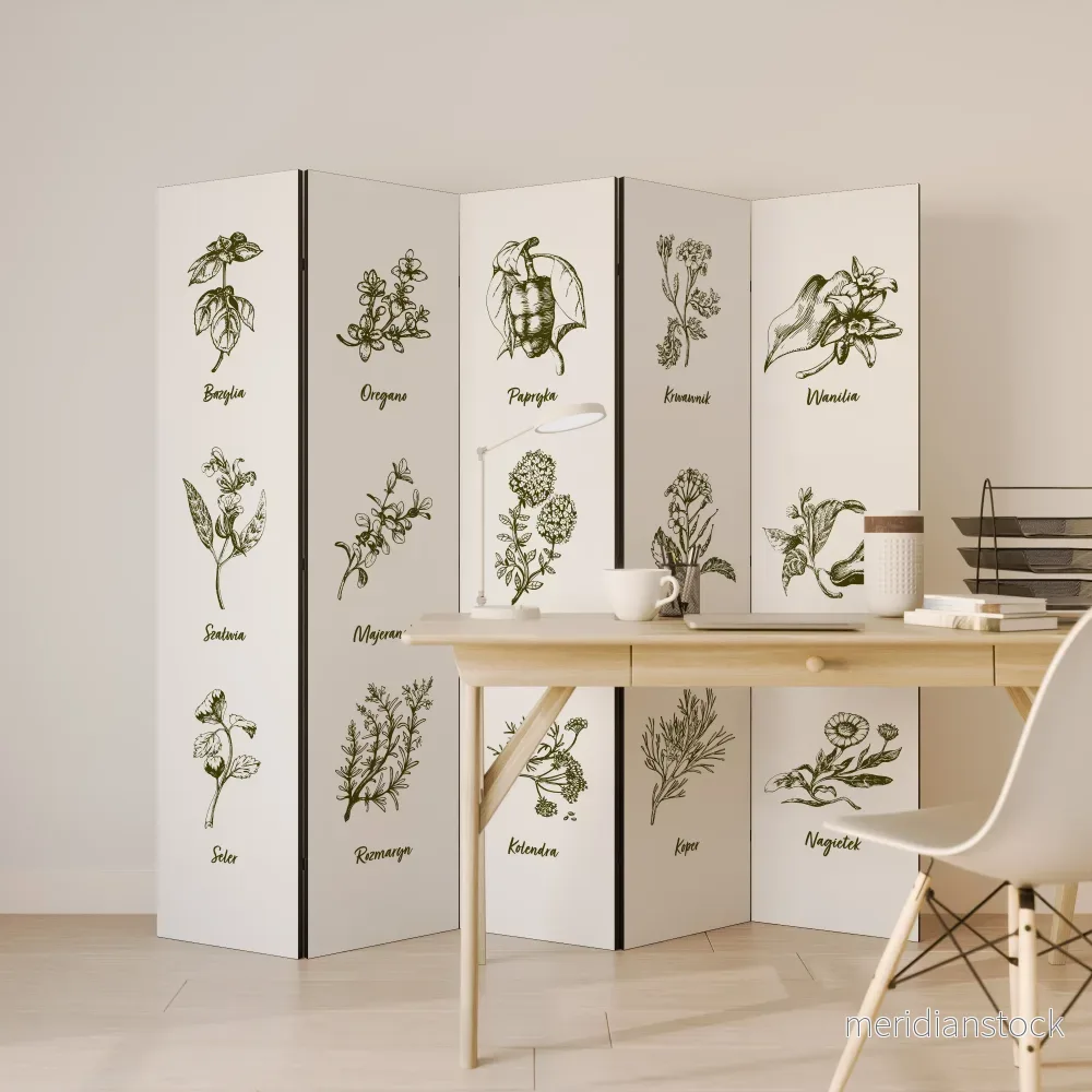 WHISPERS OF WILD HERBS Dekorativ rumsavdelare – 5 paneler - Bild 3
