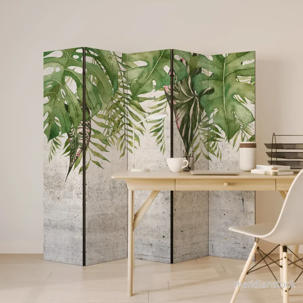 URBAN TROPICS Dekorativ rumsavdelare – 5 paneler - Bild 3
