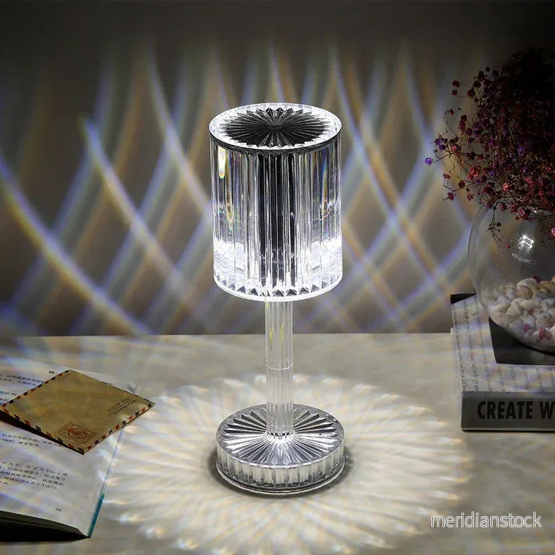 Dimbbar kristallbordslampa med modern belysning – Seraphine - Bild 2