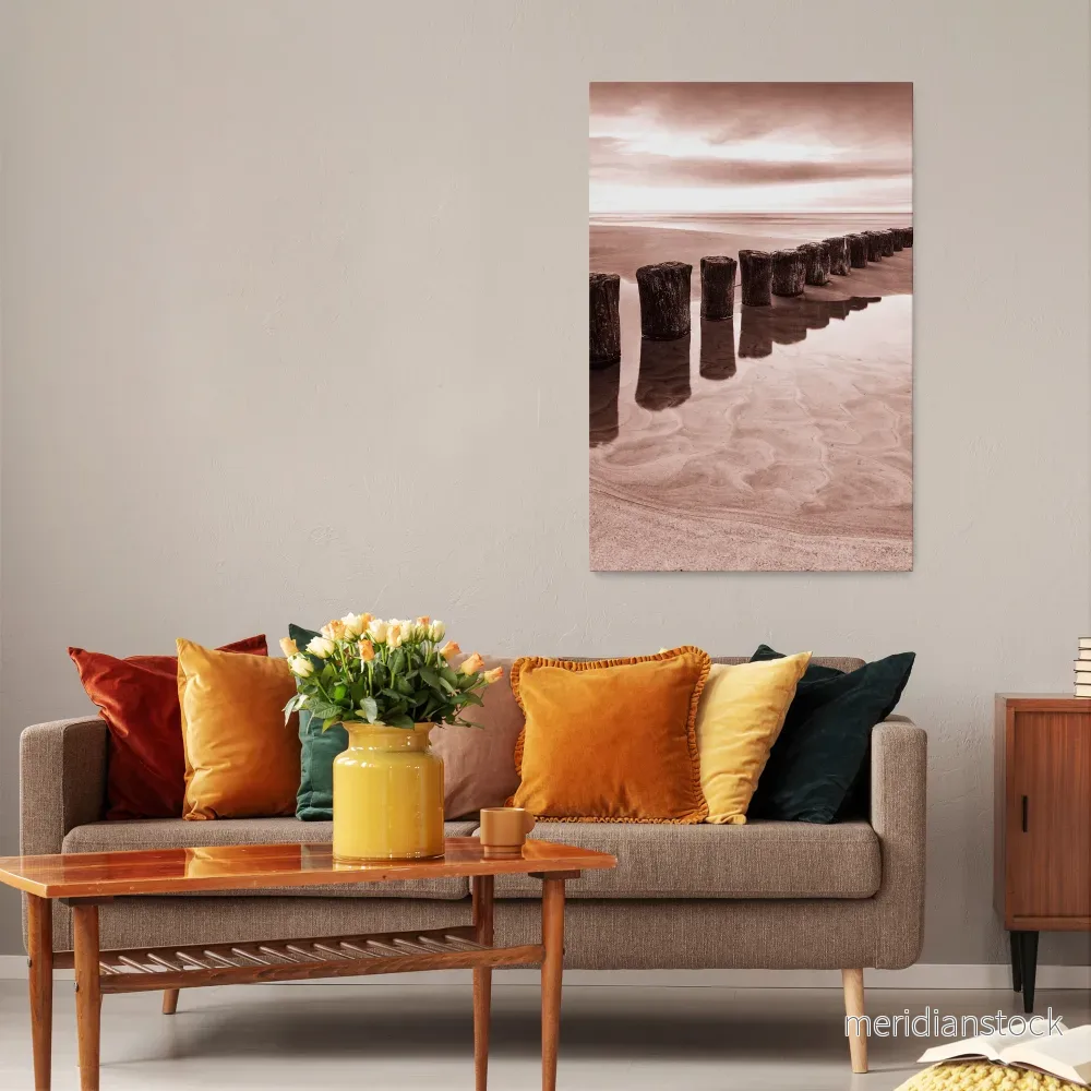 SERENE SHORELINE SEQUENCE Vertical Canvas Print
