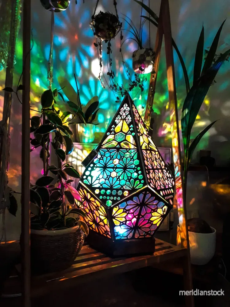 LED-bordslampa i glasblockstil – LumiAura LED-bordslampa i glasblockstil – LumiAura
