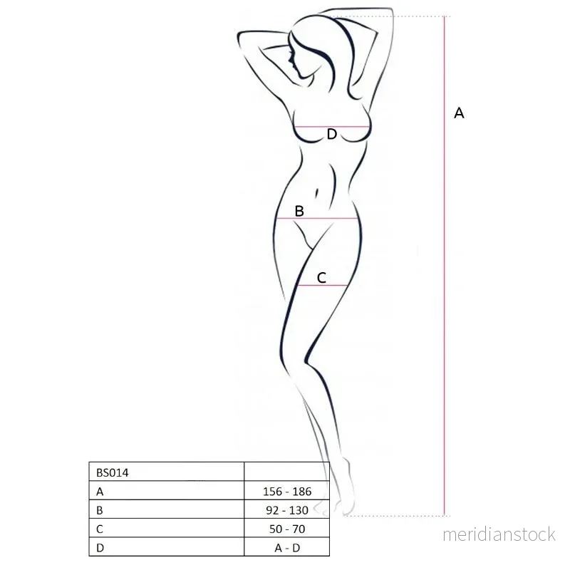 PASSION - WOMAN BS014 WHITE BODYSTOCKING ONE SIZE - Bild 2