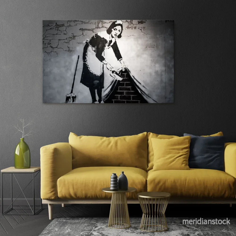 SWEEPING UNDER (BANKSY) Horizontal Canvas Print