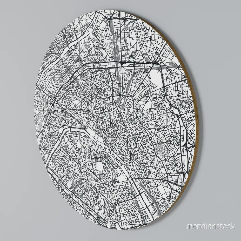 PARIS TOWN PLAN Rund väggdekor