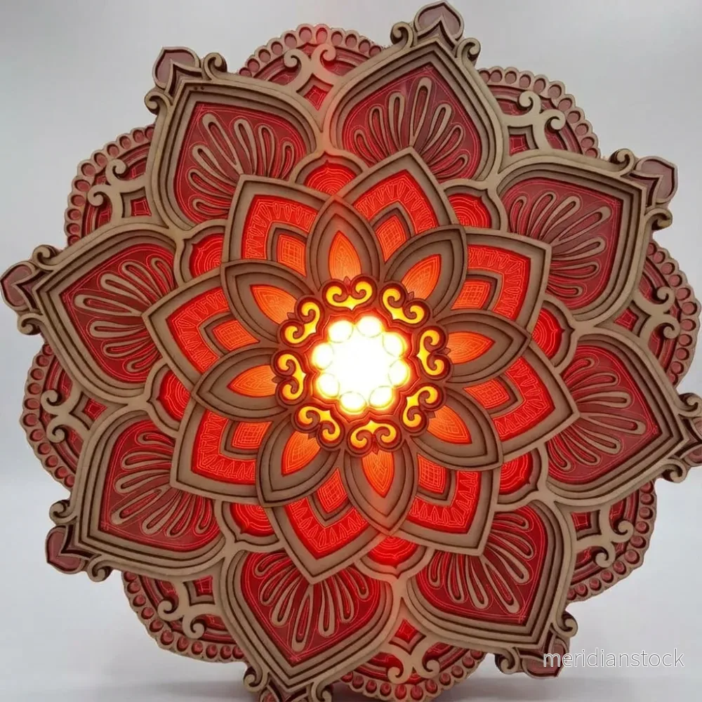 Dekorativ vägglampa med mandala – Mandarise - Bild 2