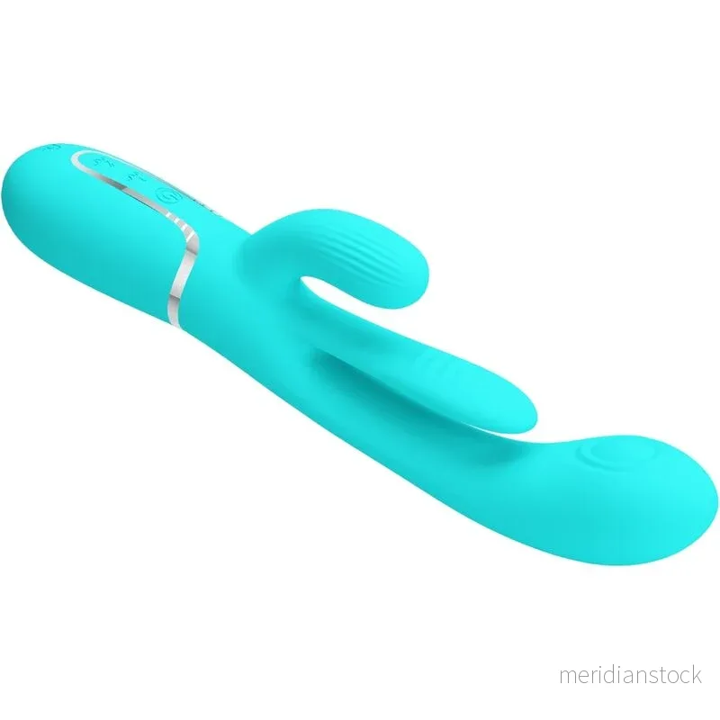 PRETTY LOVE - SHANIA TRIPLE RABBIT MULTIFUNCTION VIBRATOR 3 IN 1 BLUE - Bild 3