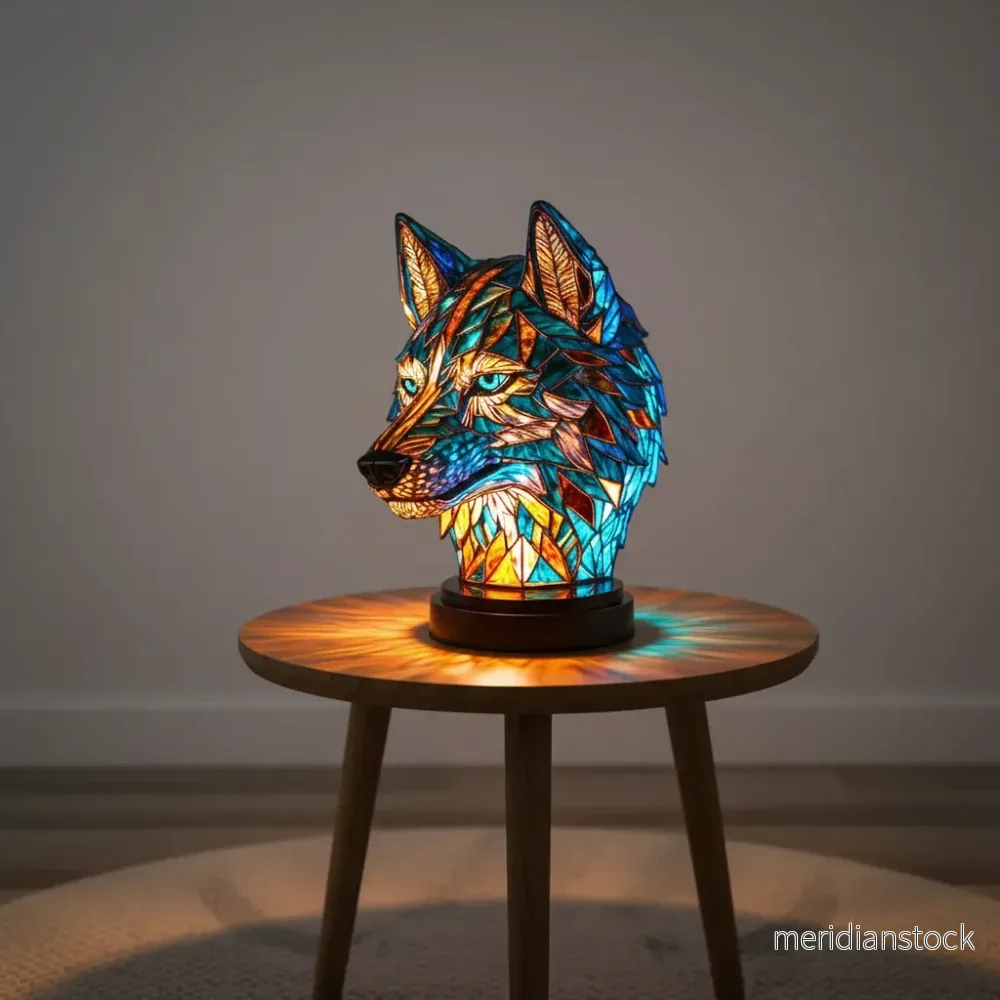 Handgjord mosaiklampa djurhuvud - GleamPaw