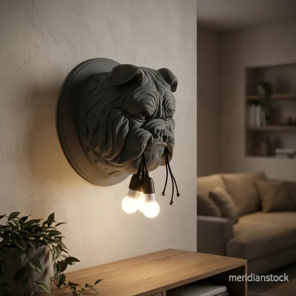 Dekorativ skulpturerad vägglampa - Bulloxen