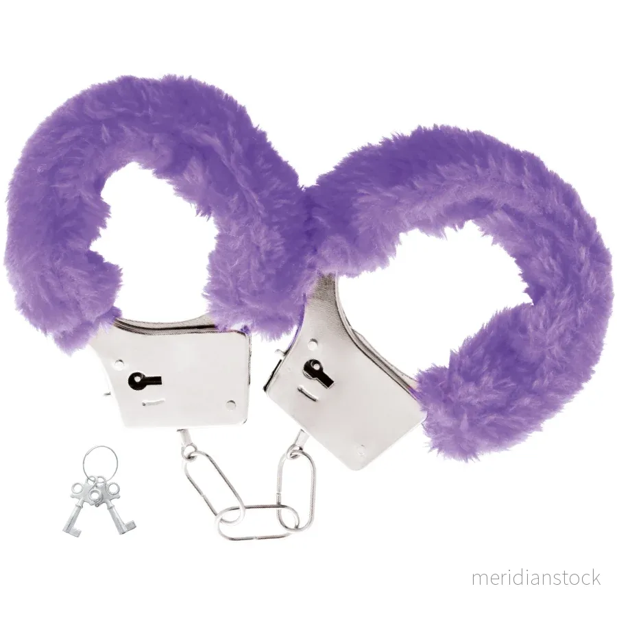 DARKNESS - LILAC LINED METAL HANDCUFFS - Bild 2