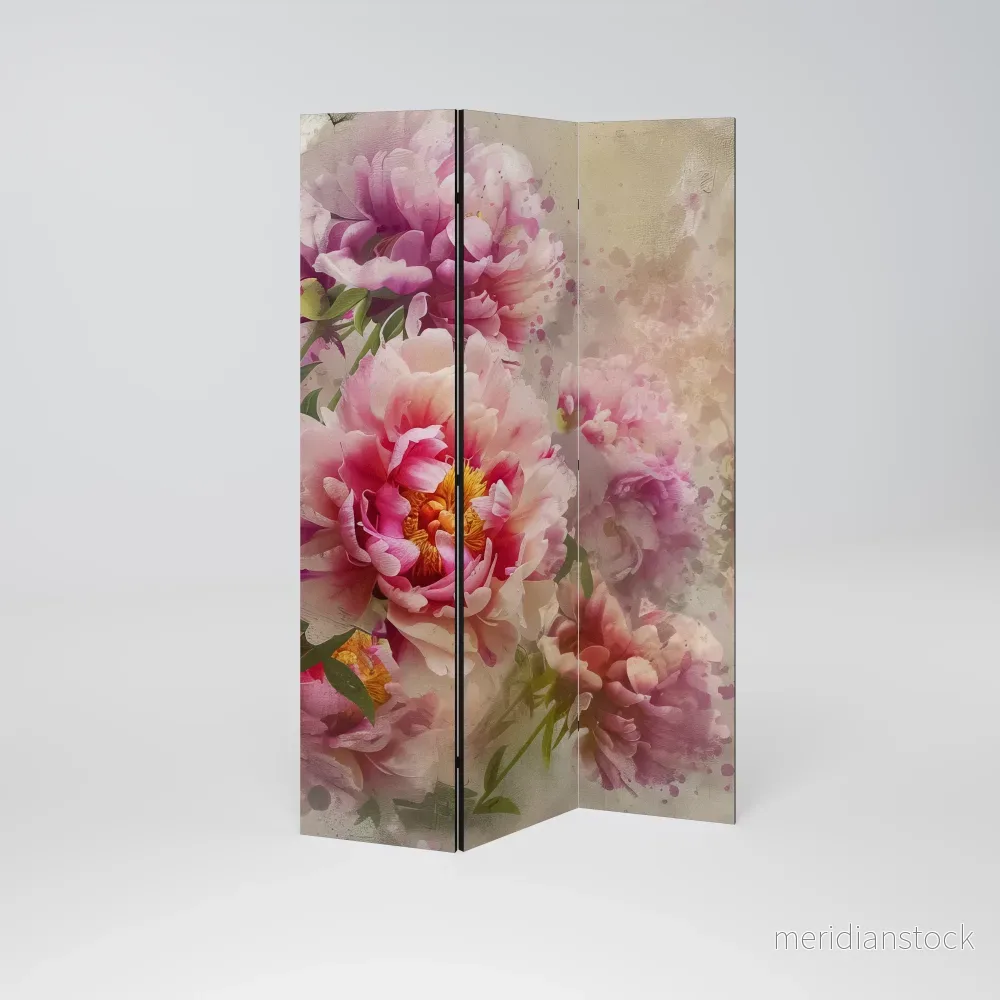 PEONY WHISPER Dekorativ rumsavdelare – 3 paneler - Bild 2