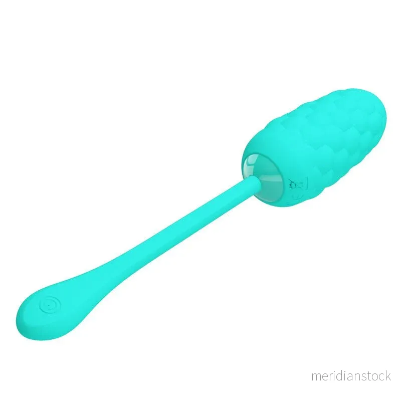 PRETTY LOVE - VIBRATING EGG WITH AQUA GREEN RECHARGEABLE MARINE TEXTURE - Bild 3