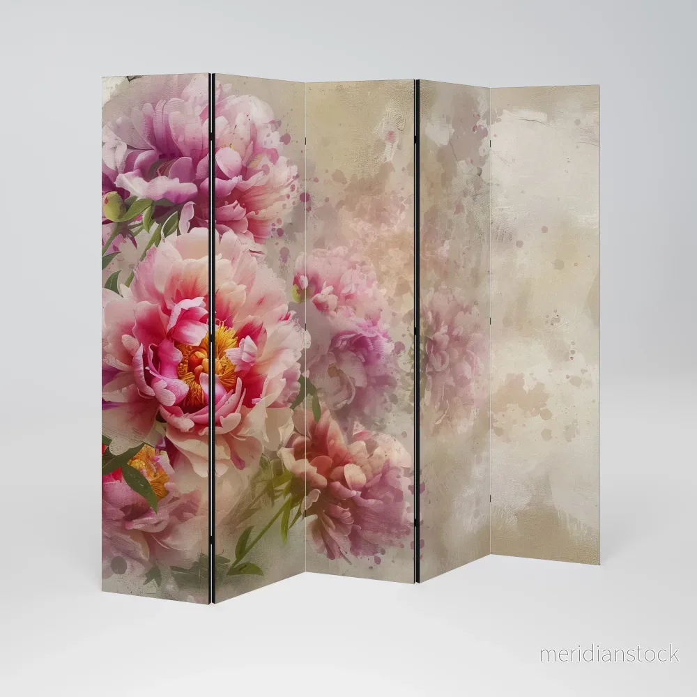 PEONY WHISPER Dekorativ rumsavdelare – 5 paneler - Bild 2