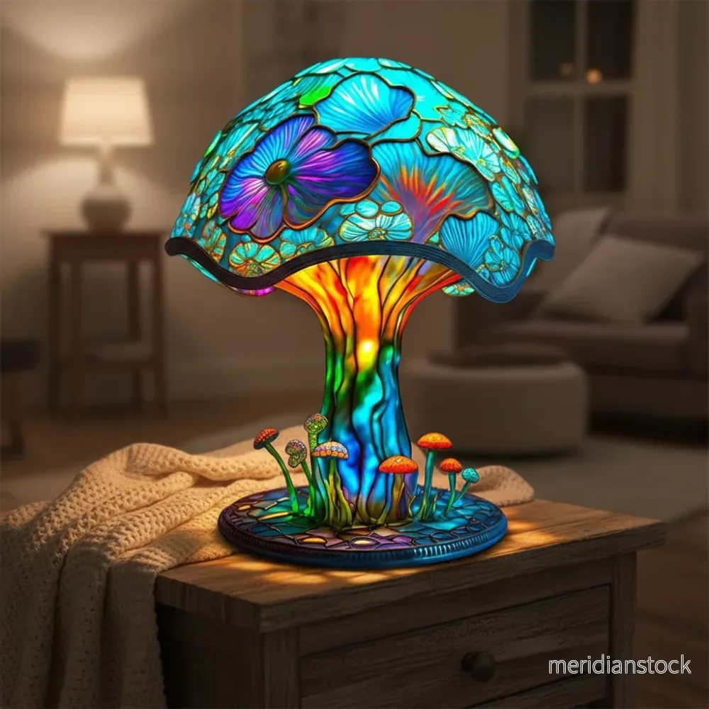 Färgglad glasbordslampa - Glowmoss