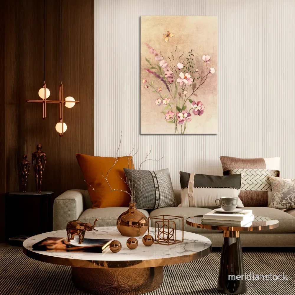 FLOWERED REVERIE Vertical Canvas Print