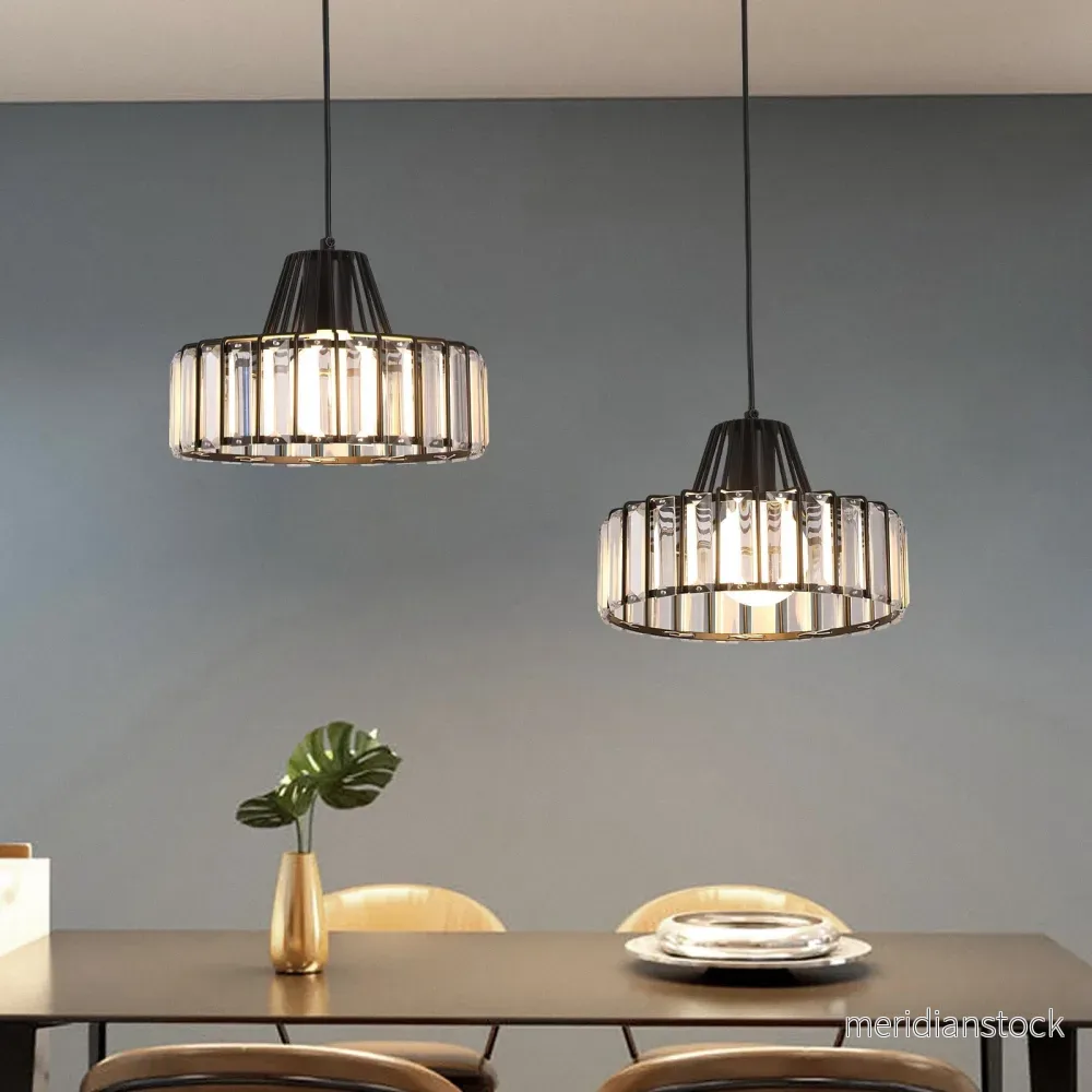 Pendellampa i svart kristall – modern taklampa - Bild 2