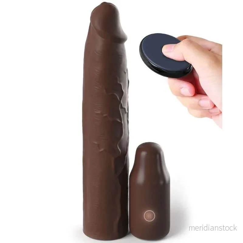 FANTASY X- TENSIONS - PIPEDREAMS SLEEVE 22,86 CM + 7,62 CM PLUG REMOTE BROWN - Bild 3