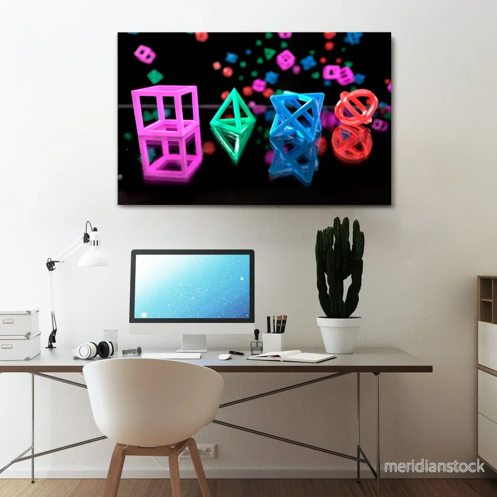 GAMER GLOWING ICONS Horizontal Canvas Print - Bild 2