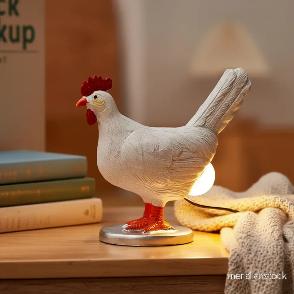 Keramikhönsfigurlampa - CluckLite