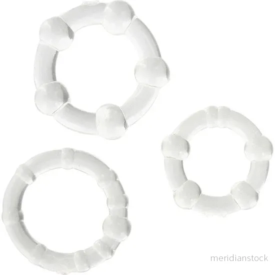 SEVEN CREATIONS - SET OF THREE TRANSPARENT PENIS RINGS