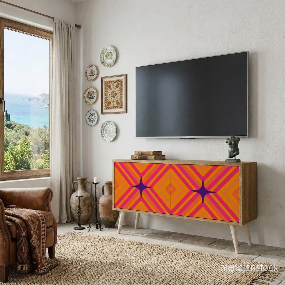 GEOMETRIC BRILLIANCE Kompakt TV-bänk med 2 dörrar - Bild 3