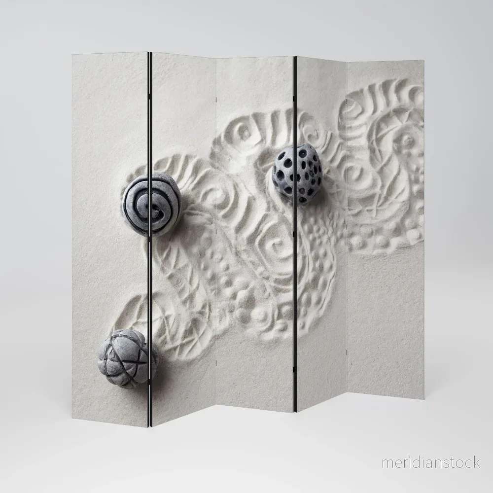 SAND SCULPTED SERENITY Dekorativ rumsavdelare – 5 paneler