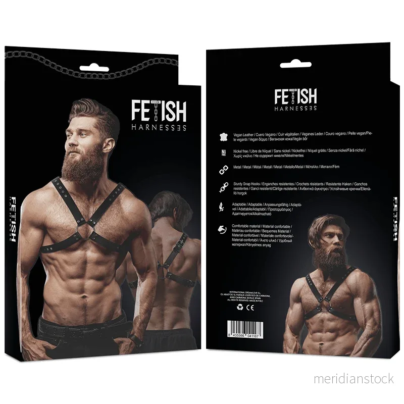 FETISH SUBMISSIVE ATTITUDE - MENS CROSS CHEST ECO-LEATHER HARNESS - Bild 3