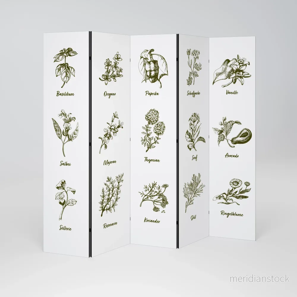 HERBAL FINESSE - DE Dekorativ rumsavdelare – 5 paneler