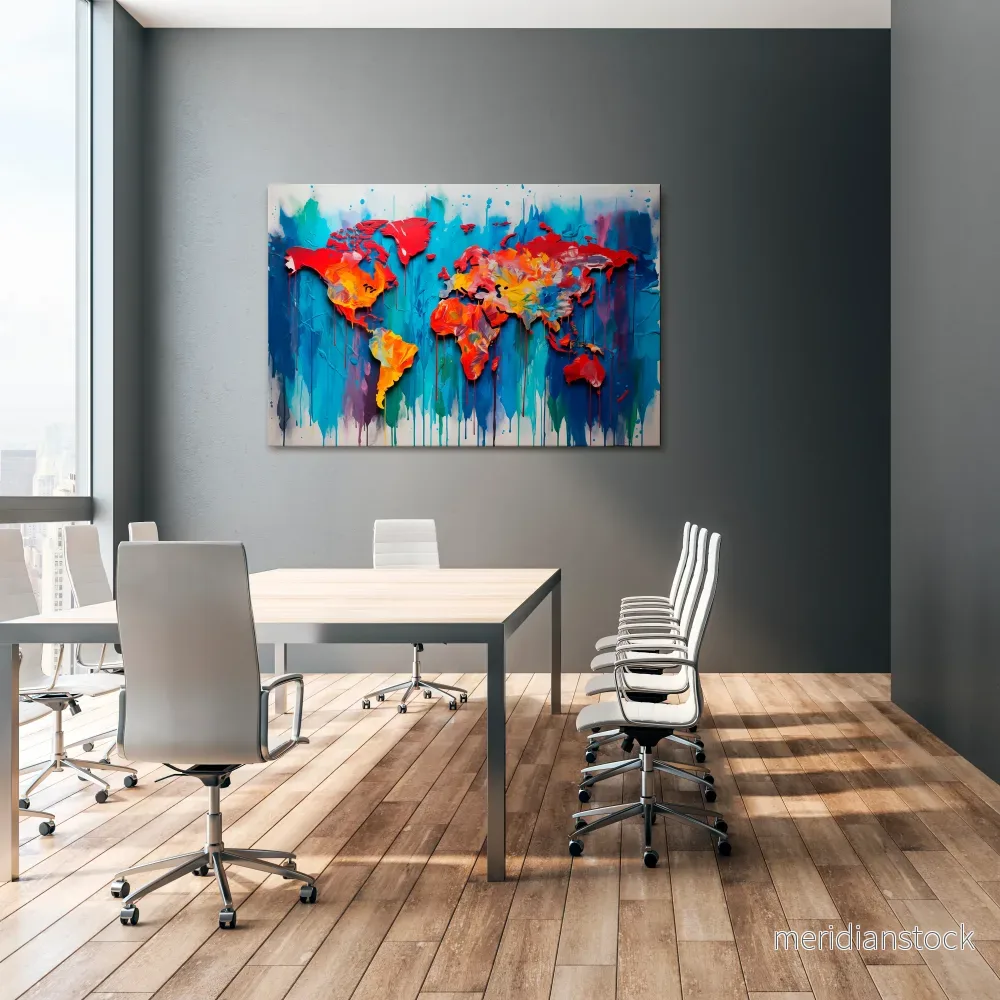 COLORFUL WORLD MAP Horizontal Canvas Print