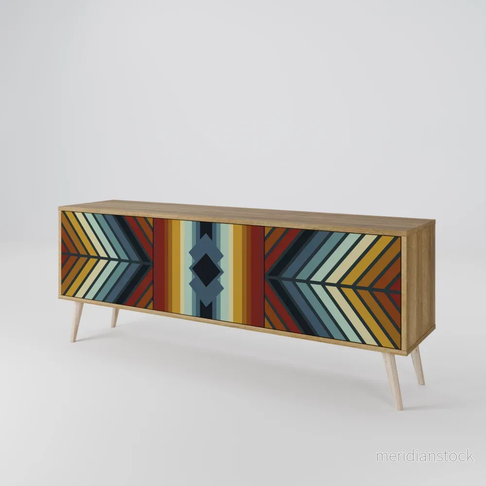 INDIGENOUS ZIGZAG TV-bänk med 3 dörrar