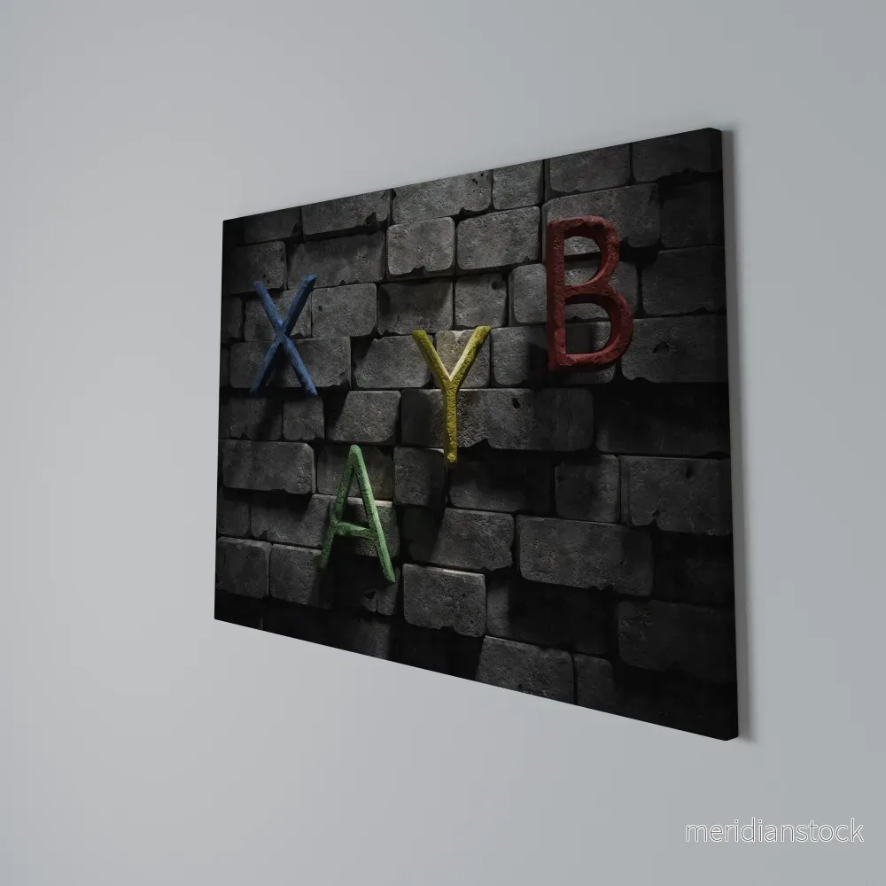 GAMER BRICK LETTERS Horizontal Canvas Print - Bild 3