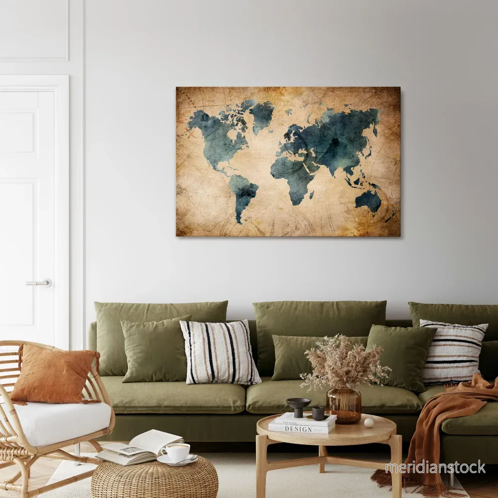 VINTAGE WORLDVIEW Horizontal Canvas Print - Bild 2