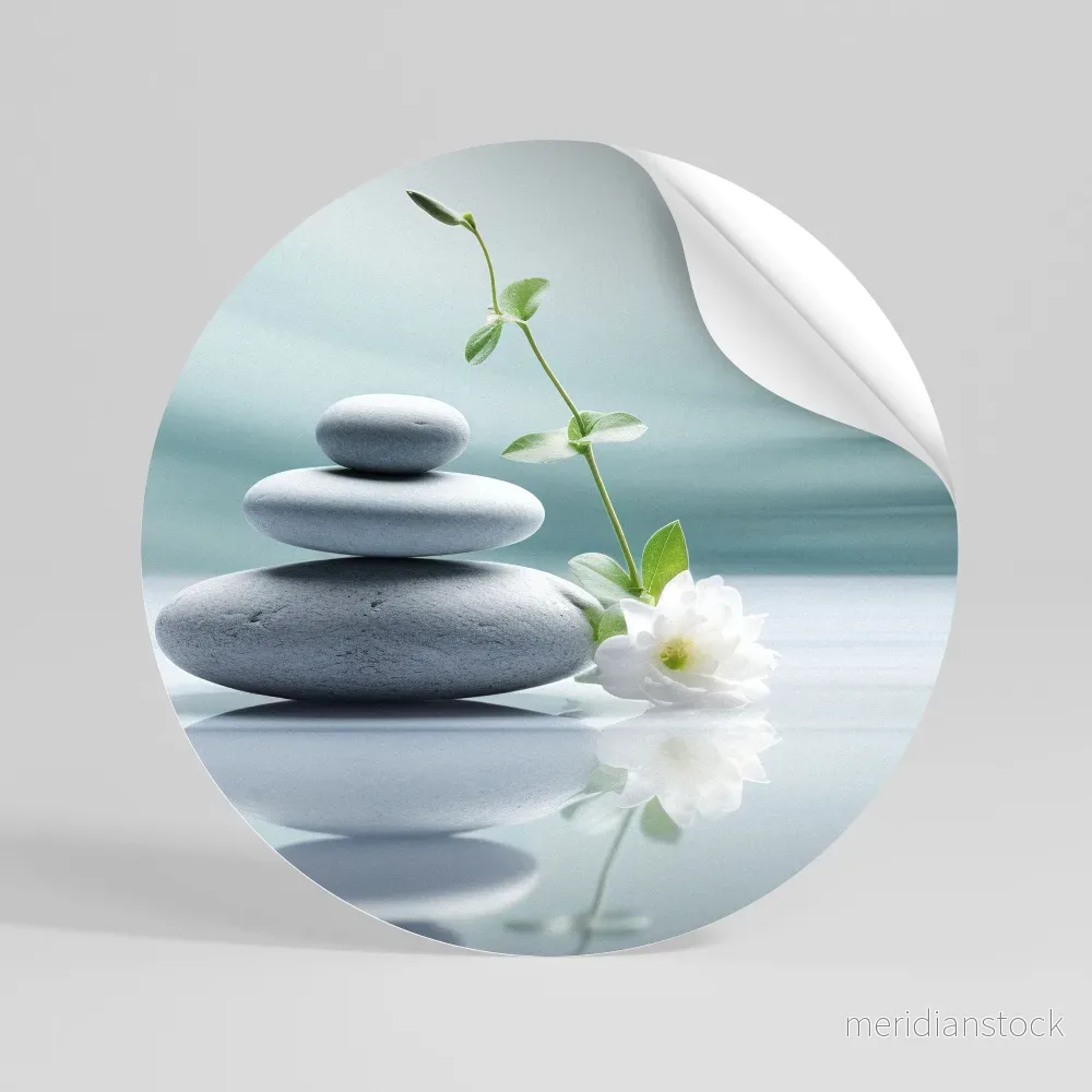 TRANQUIL STONE BALANCE Rund väggdekal - Bild 2