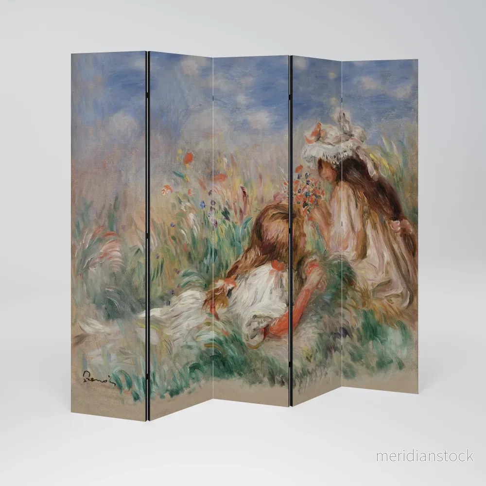 GIRLS IN THE GRASS Dekorativ rumsavdelare – 5 paneler
