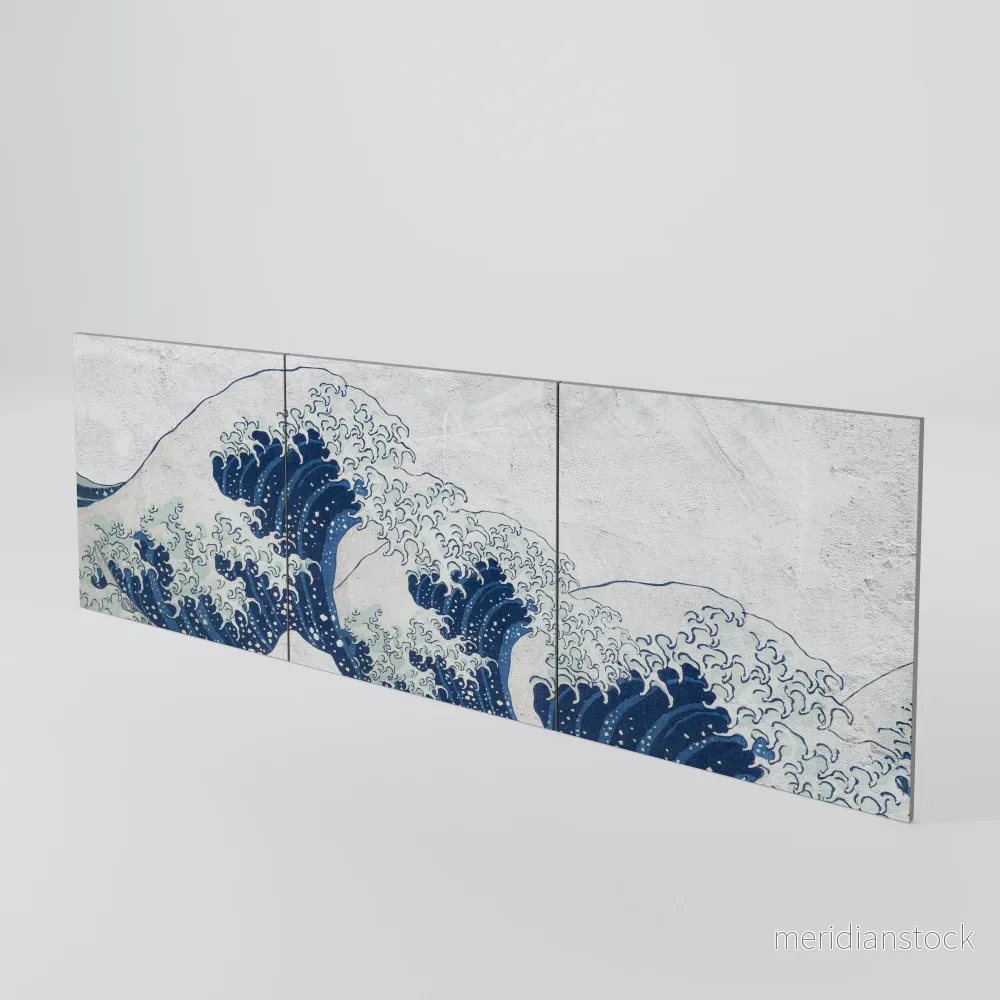 THE GREAT WAVE AT KANAGAWA Luckset med 3 dörrar till sideboard - Bild 2