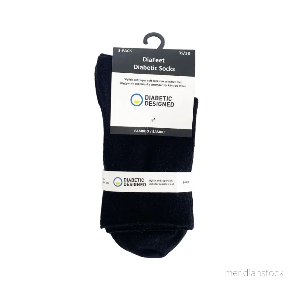 DiaFeet Diabetesstrumpor i bambu Svart 3-pack DiaFeet Diabetesstrumpor i bambu Svart 3-pack