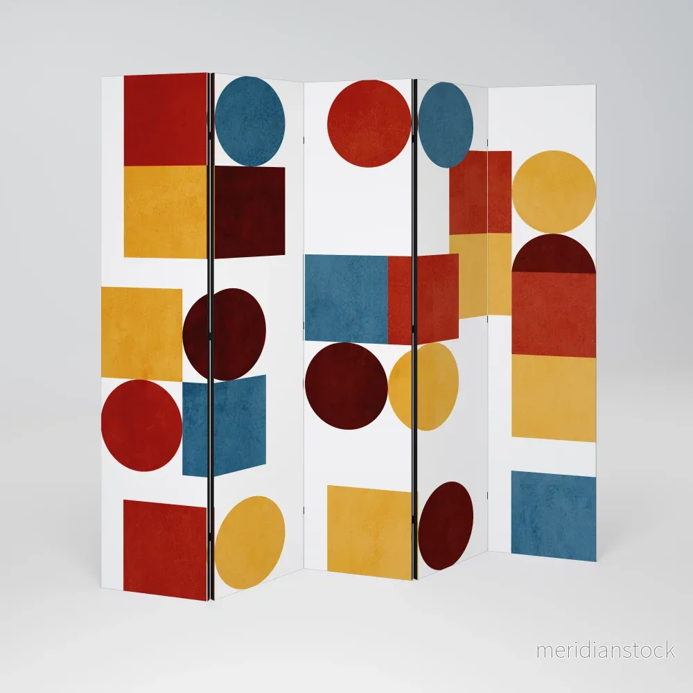 GEOMETRIC PUZZLE Dekorativ rumsavdelare – 5 paneler - Bild 2
