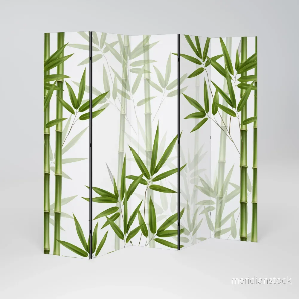 SERENE BAMBOO WHISPERS Dekorativ rumsavdelare – 5 paneler
